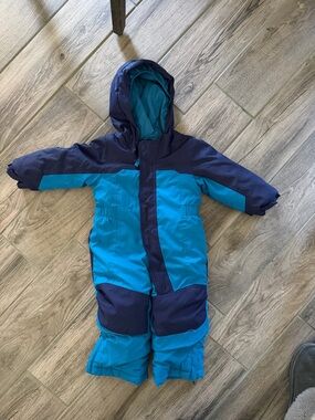 LL Bean Toddler Blue Teal Hooded Snow One-Piece